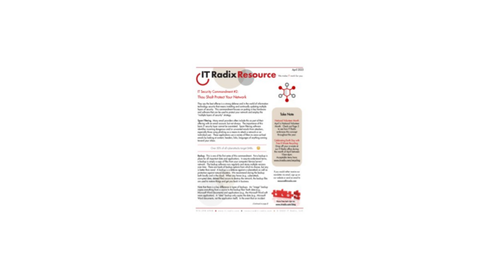 The April 2023 IT Radix newsletter focuses on: IT Security