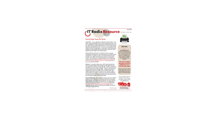 The May 2023 IT Radix newsletter focuses on: IT Security