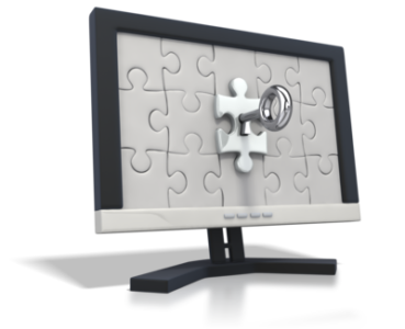 monitor with puzzle piece - technology that is the right size and fit