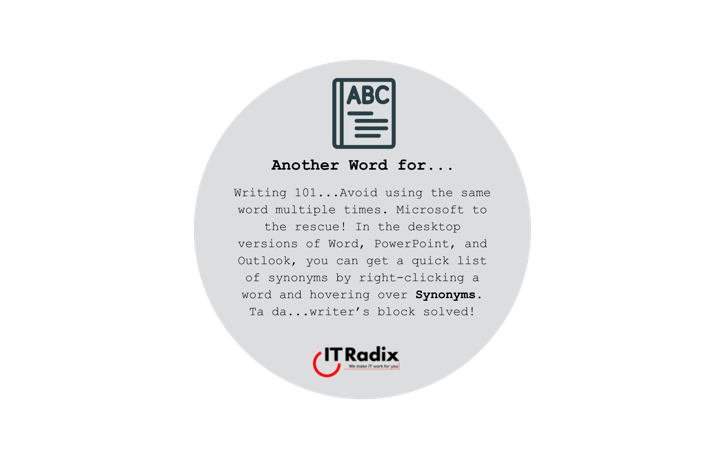 tech tip - another word for... synonyms