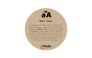 tech tip - next case