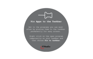 tech tip - pin apps to the taskbar