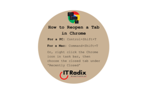 tech tip - how to reopen a tab in Chrome
