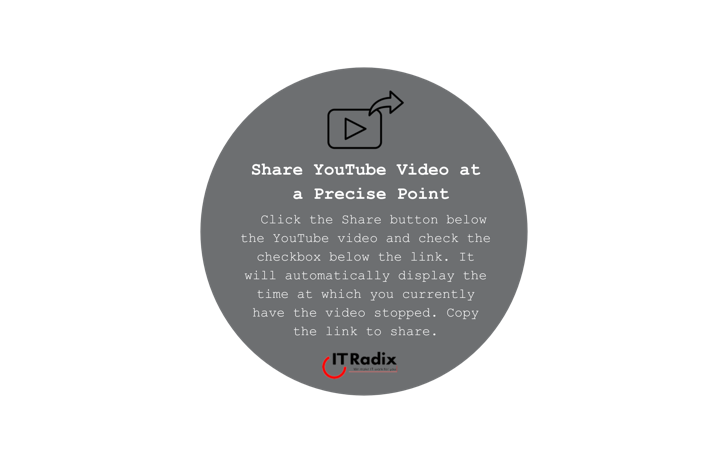 tech tip - share YouTube video at a precise point