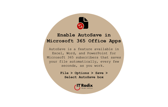 tech tip - enable AutoSave in Microsoft 365 Office apps