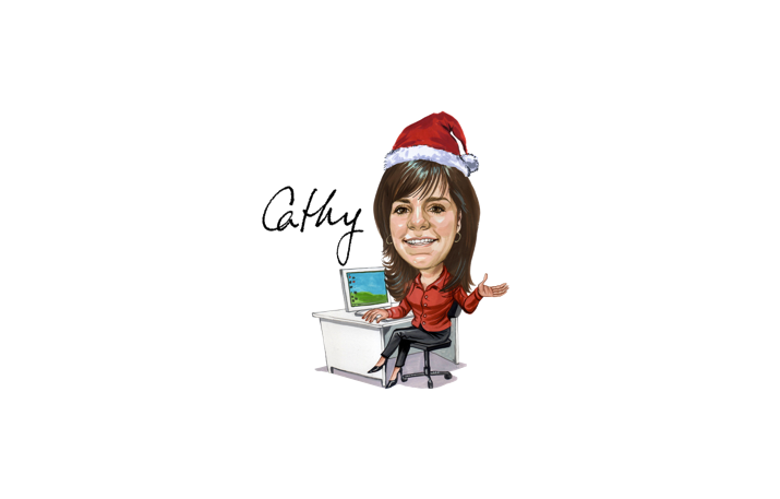 cathy with santa hat