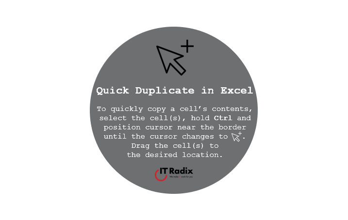 tech tip - quick duplicate in Excel
