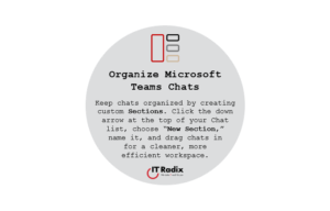 tech tip - organize Microsoft Teams chats - sections