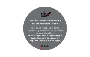 tech tip - create text shortcuts in Microsoft Word