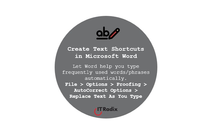 tech tip - create text shortcuts in Microsoft Word