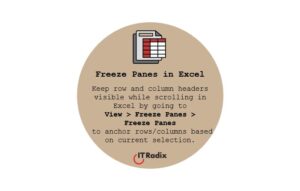 tech tip - freeze panes in Excel