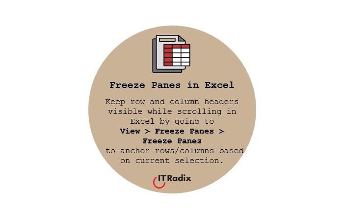 tech tip - freeze panes in Excel