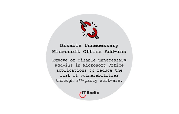 tech tip - security - disable unnecessary Microsoft Office add-ins