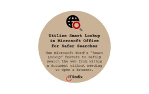 tech tip - security - utilize smart lookup in Microsoft Office for safer searches