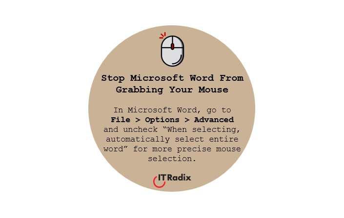 tech tip - stop Microsoft Word from grabbing your mouse